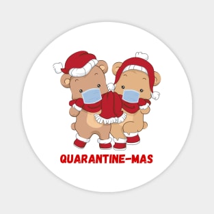 Quarantine-Mas Christmas Bears Christmas Quarantine Cute Bears Wearing Masks Funny Christmas Gift Bear Couple Christmas Couple Magnet